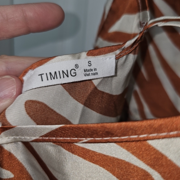 Timing, Women's Size Small, Orange Zebra Print Strappy Dress - Picture 5 of 10